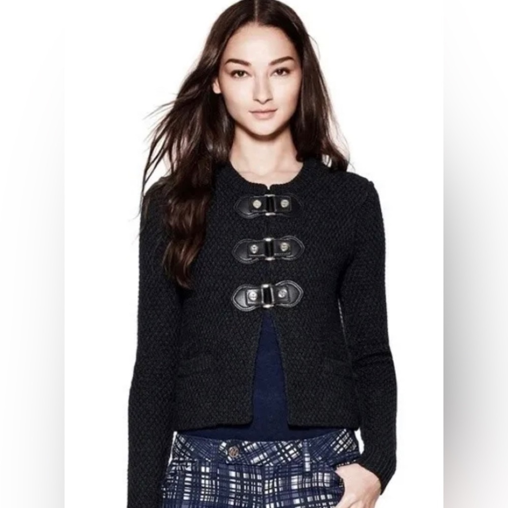 Black Buckle Detail Women's Sweater